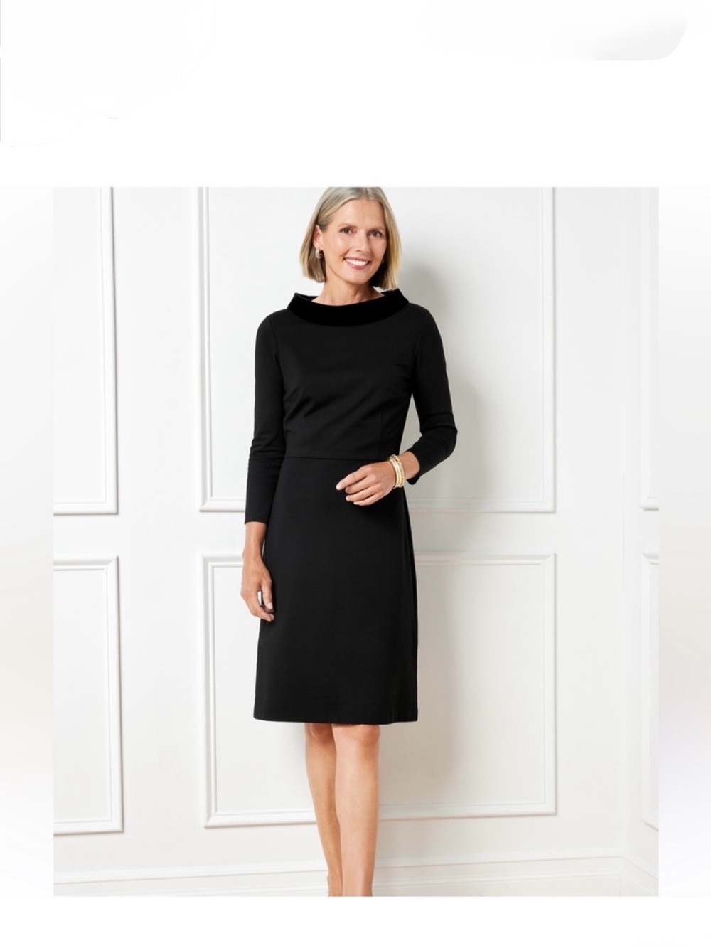 Talbots Black Cowl-Neck Long Sleeve Dress, Size 16